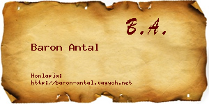 Baron Antal névjegykártya
